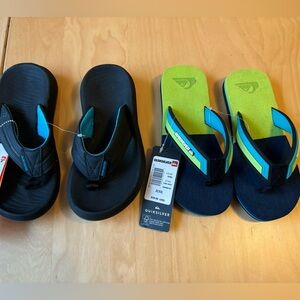 Little Boys Youth Quiksilver Sandals / flip flops (lot of 2 pairs ) brand new